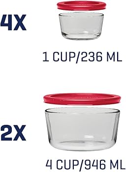 Amazon｜Anchor Hocking 蓋付きガラス保存容器 12個 (ガラス製食品保存